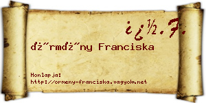 Örmény Franciska névjegykártya